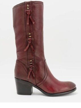 Miz Mooz Leather Tall Shaft Boots-Torrence-Merlot-EU 38 (US 7.5-8)-NEW-A660594